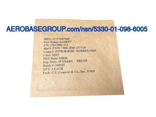 ナショナルストックナンバーの写真 5330-01-098-6005